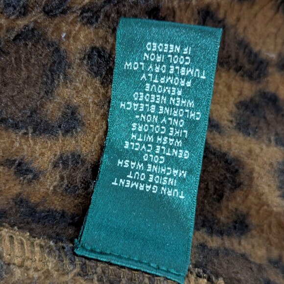 Lauren Active Ralph Lauren Leopard Fleece Jacket Full-Zip Women - Size L - Picture 6 of 11